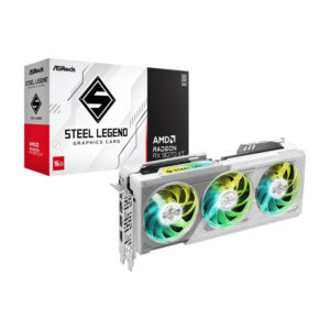 ASRock Radeon RX 9070 XT Steel Legend 16GB GDDR6 Graphics Card - HDMI & DisplayPort, White Edition