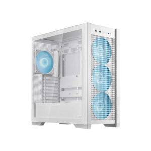 ASUS Tuf Gaming GT302 ARGB ATX Mid Tower Case Left Side Tempered Glass 4x ARGB Fans - White - Image 1