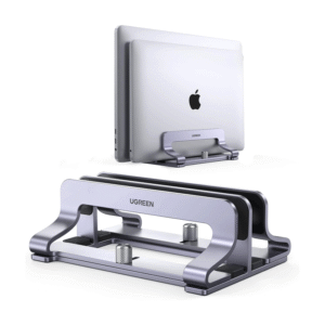 Ugreen Vertical Laptop Stand Dual Slot, Aluminium Alloy + Silicon, Stable & Durable